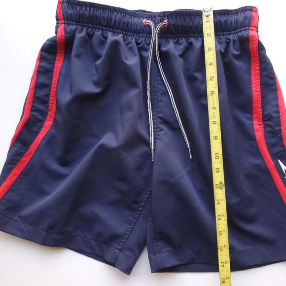 Speedo Swim Trunks Mens S Navy Blue Red 28" Waist Lined Pockets Retro Stripe - Picture 14 of 14
